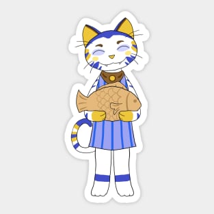 Chibi Cat w/ Taiyaki Cake Sticker